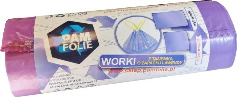 Worki Na Śmieci Lawendowe z Tasiemką 35L 15szt